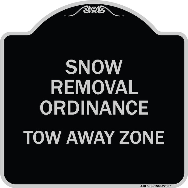 Signmission Snow Emergency Route Tow Away Zone W/ Graphic Heavy-Gauge Aluminum Sign, 18" x 18", BS-1818-22887 A-DES-BS-1818-22887 - main